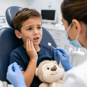 niño en el dentista